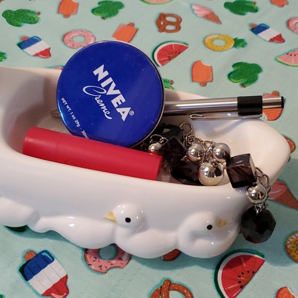 Soap Dish Goose & Goslings Jewelry Trinket Bathroom Home Duck Ceramic CUTE Decor - Picture 13 of 15